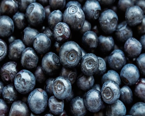 Fresh blueberries and fruits